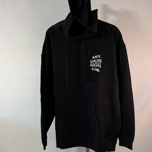 Anti Social Social Club x sad boys- Black Hoodie with Gold and White logo- XL